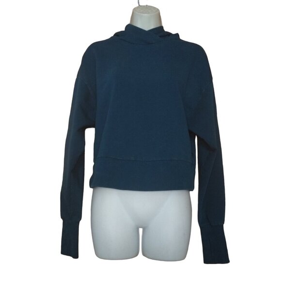 JoyLab Tops - Joy Lab Women's XS Long Sleeve Cropped Dark Teal Pullover Hoodie Sweatshirt